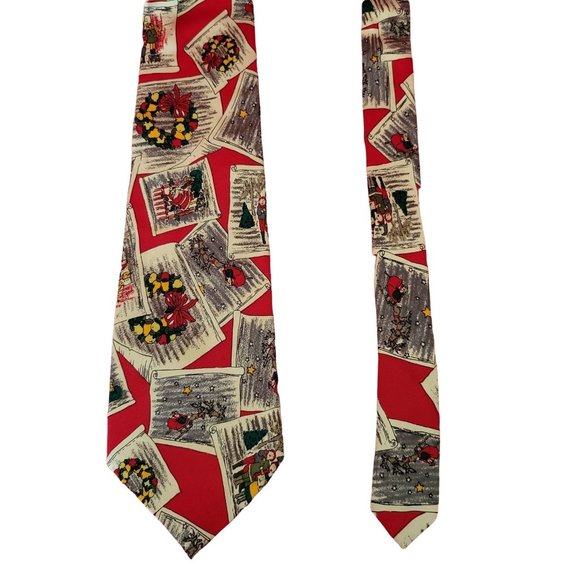 Wembley Christmas Red Silk Tie Photographs and Memories - Picture 1 of 12